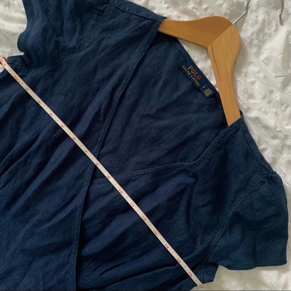 New Ralph Lauren Maxi Linen Navy Long Dress - Picture 10 of 16